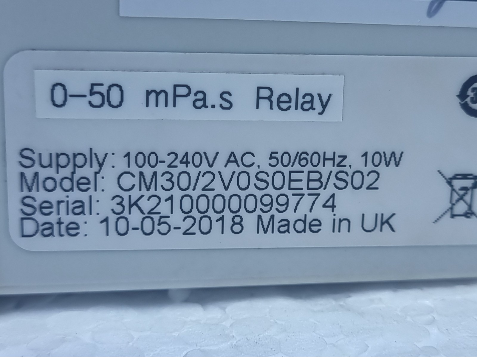 VAF INSTRUMENTS CM30/2VOSOEB/S02 Viscosity Controller 100-240VAC