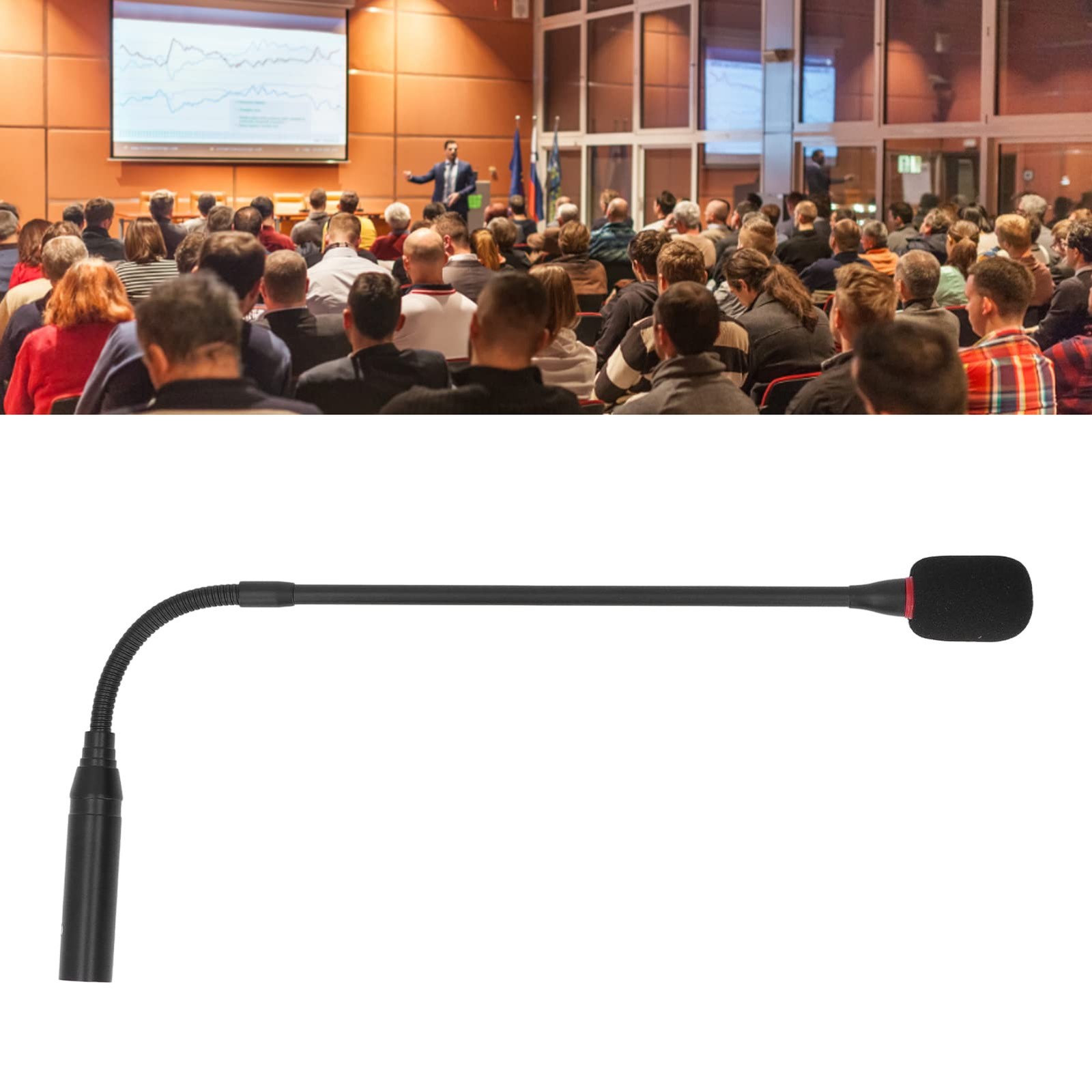 Dynamic Gooseneck Microphone, KIMISS Podium Microphone 17.7in...