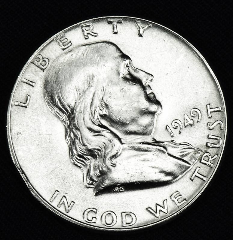 1949-p Franklin Half. 95% Full Horizontal Bell Lines. High Grade (Inventory A)