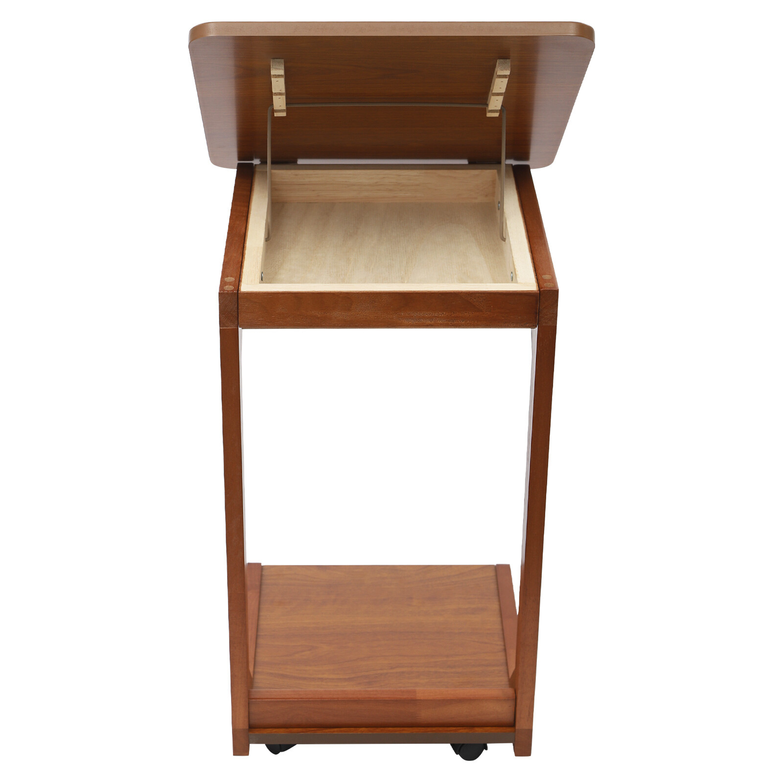 C-shaped Table Couch Table Sofa Bed Side Table W/ Wheels 40*40*63cm 0-40° Angle