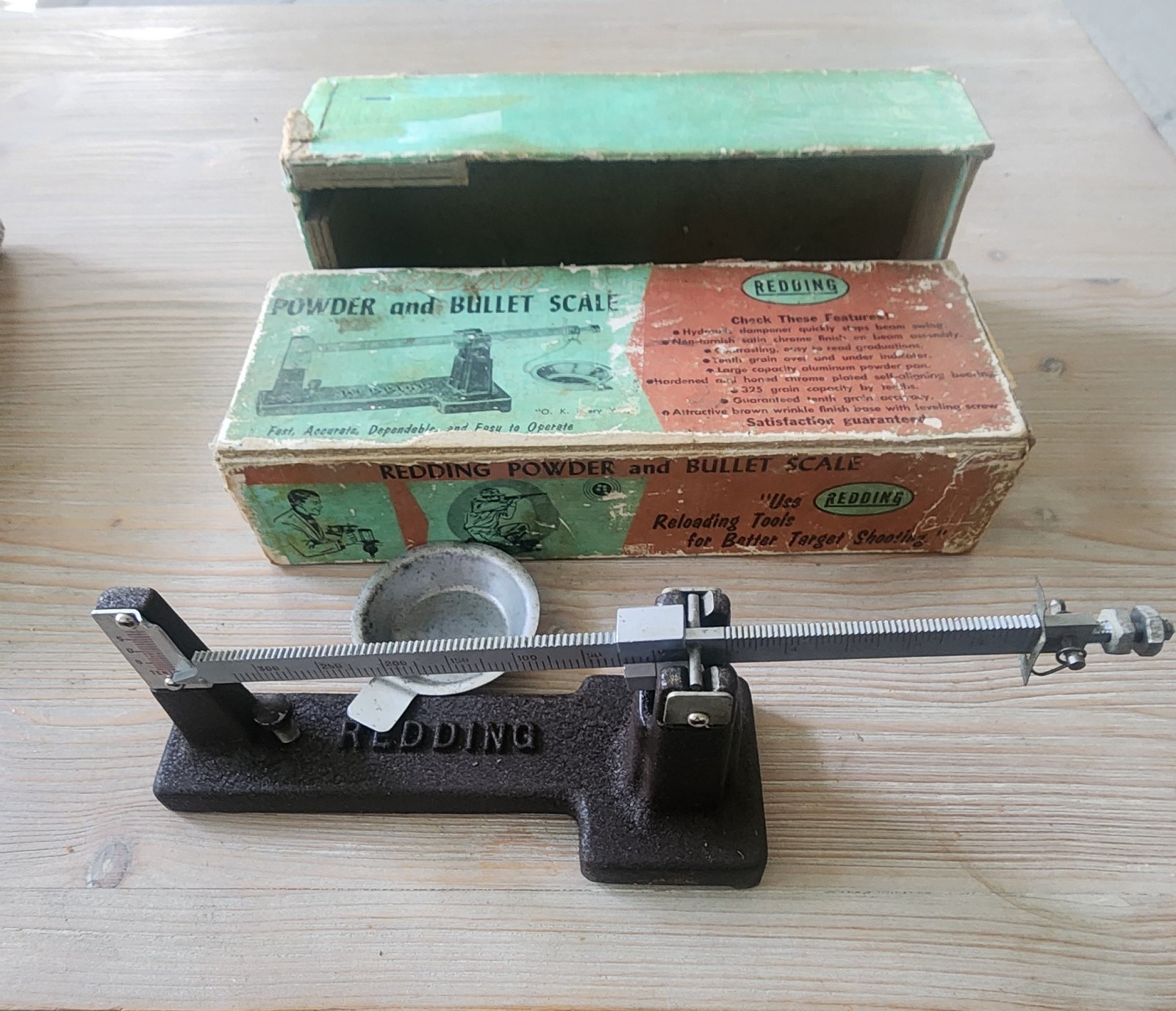 Vintage Redding Powder and Bullet Scale w/ BOX Read Parts Only