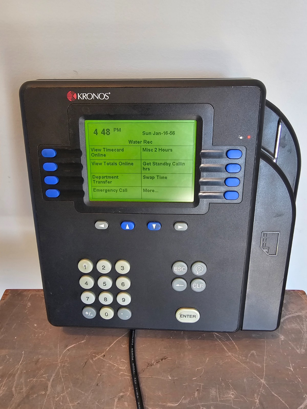 Kronos System 4500 Ethernet Time Clock (8602800-501) Working