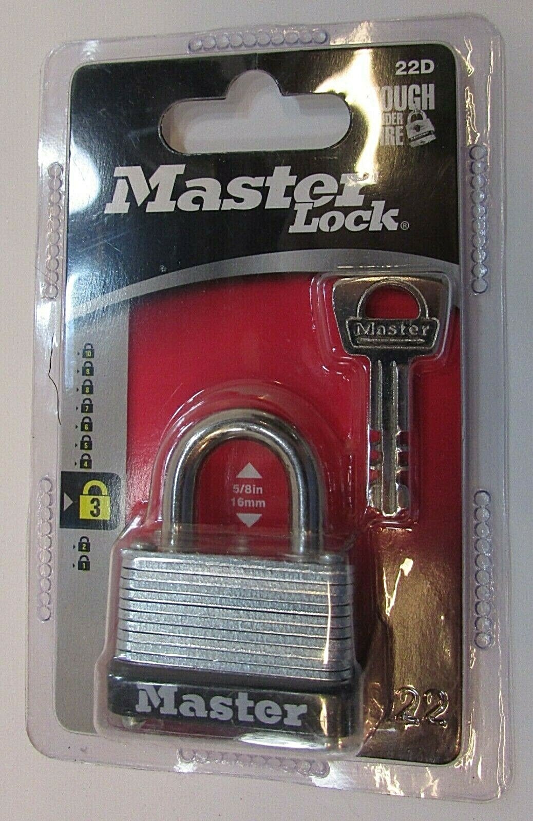 New 2018 Master Padlock 22D Shed Gate Tool Chest etc 2" tall 5/8" Gate FREE S/H