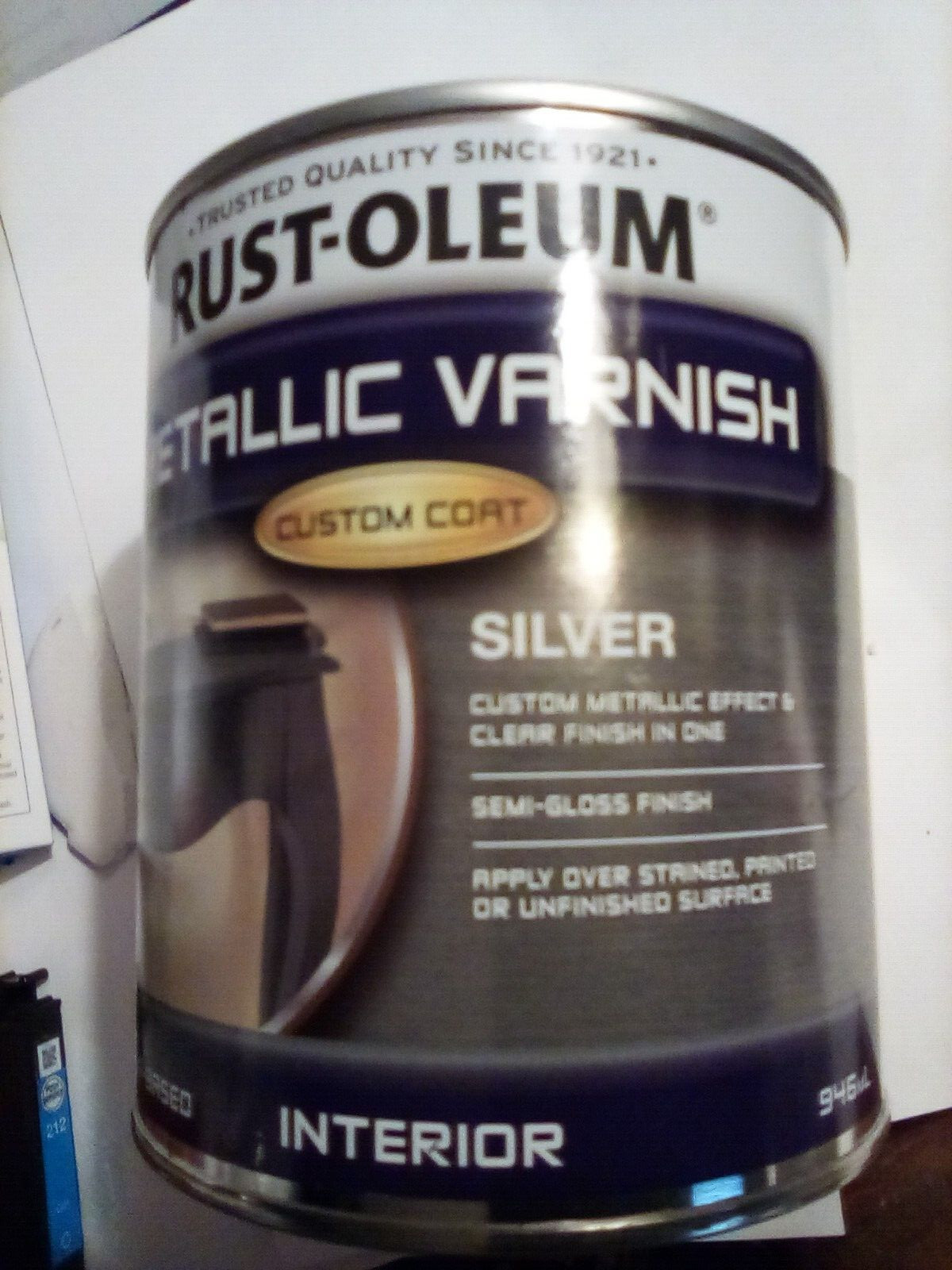 NEW Rustoleum Metallic Varnish Silver (Interior) - 32 oz.  FREE SHIPPING