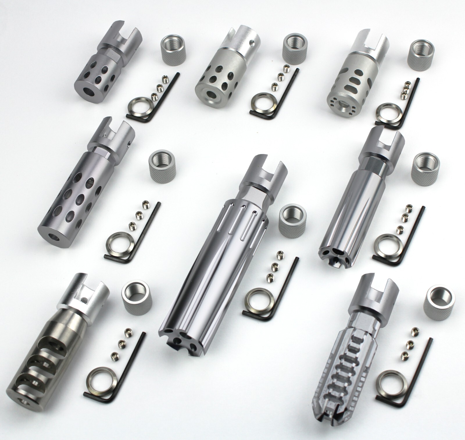 Silver Muzzle Brake/Linear Compensator Compatible with Ruger 10/22 1022 .22LR