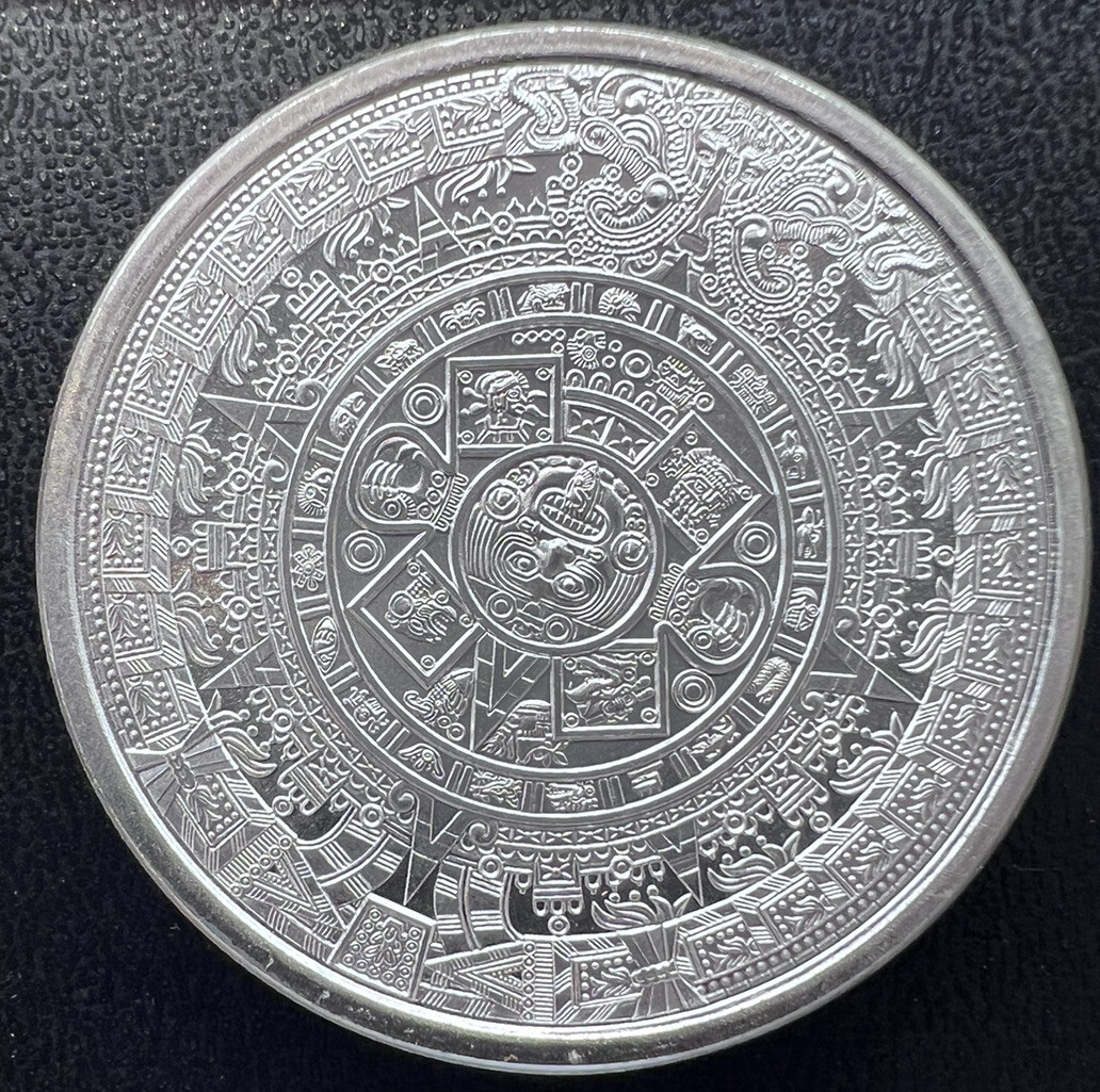 Aztec Calendar Silver Round 1/4 Oz Silver Fractional Art Piece