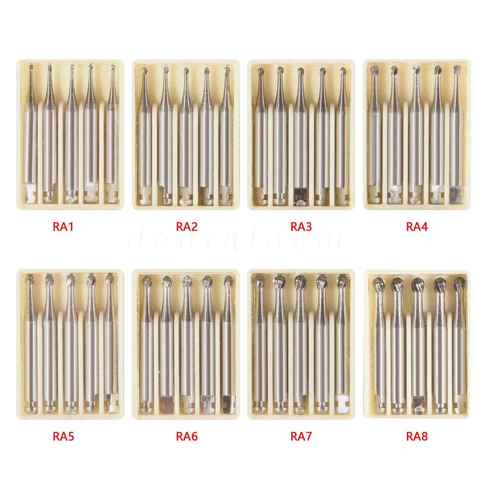 5-100 PCS DENTAL Round Carbide Bur for Slow Speed Latch RA1-8