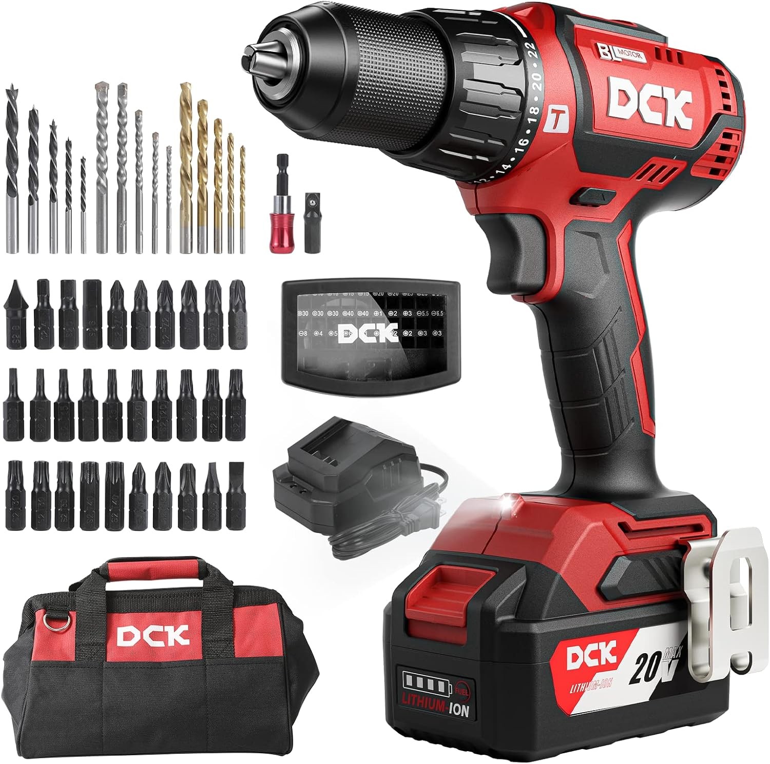 20V Brushless Hammer Drill, 531 in.lbs, 36000 BPM, 1/2" Keyless All-Metal Chuck