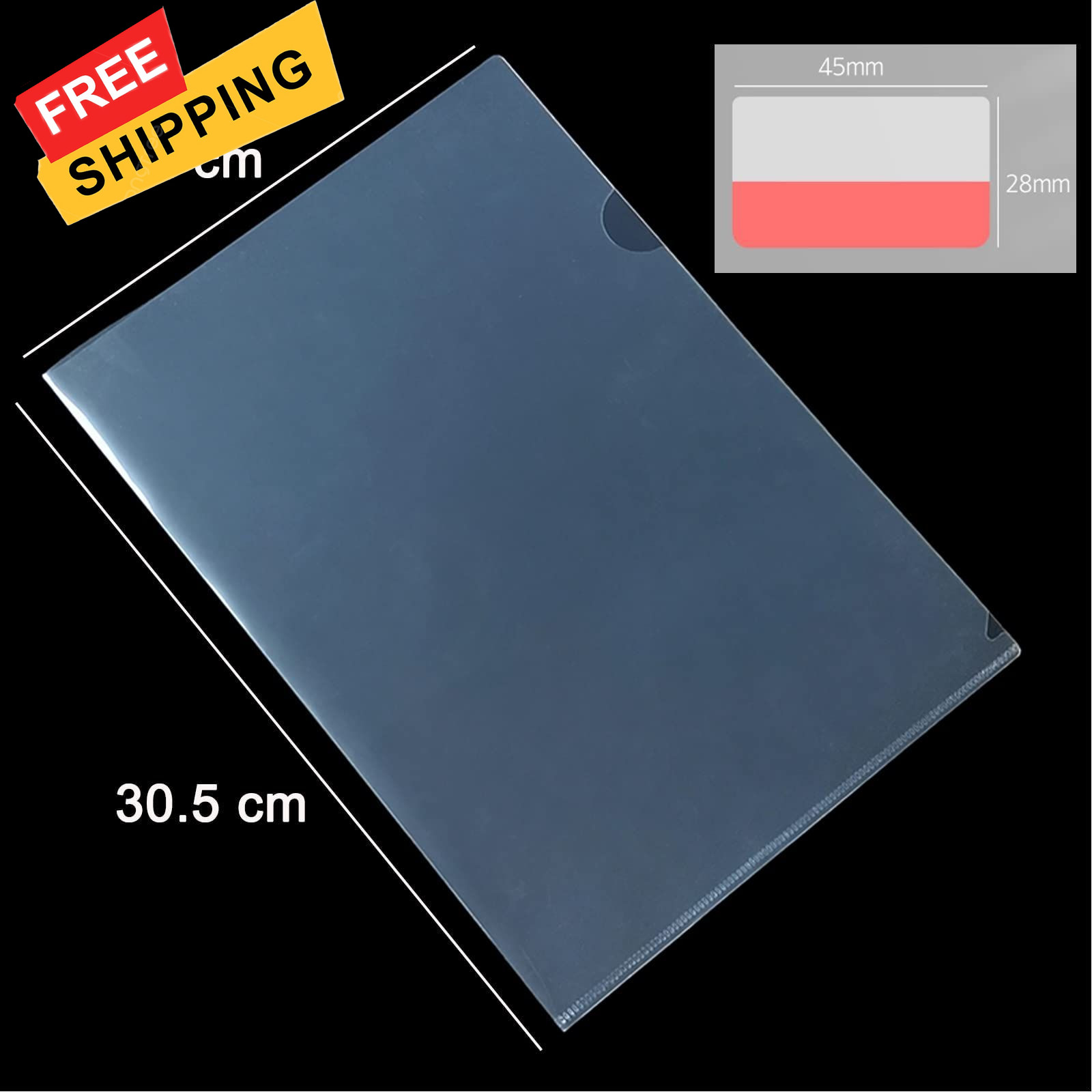 100 Pack Document Clear Plastic Folder Copy Safe Project Pocket LType
