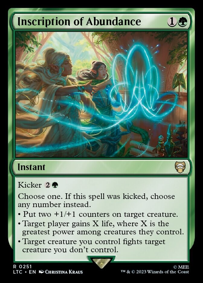 Inscription of Abundance 0251 Non Foil Rare LOTR Commander MTG Near Mint