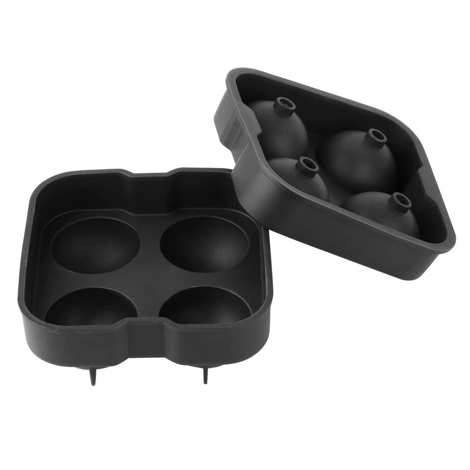 1.77”Sphere Ice Ball Maker Mold Silicone Ice Cube Tray with Lid Easy Fill