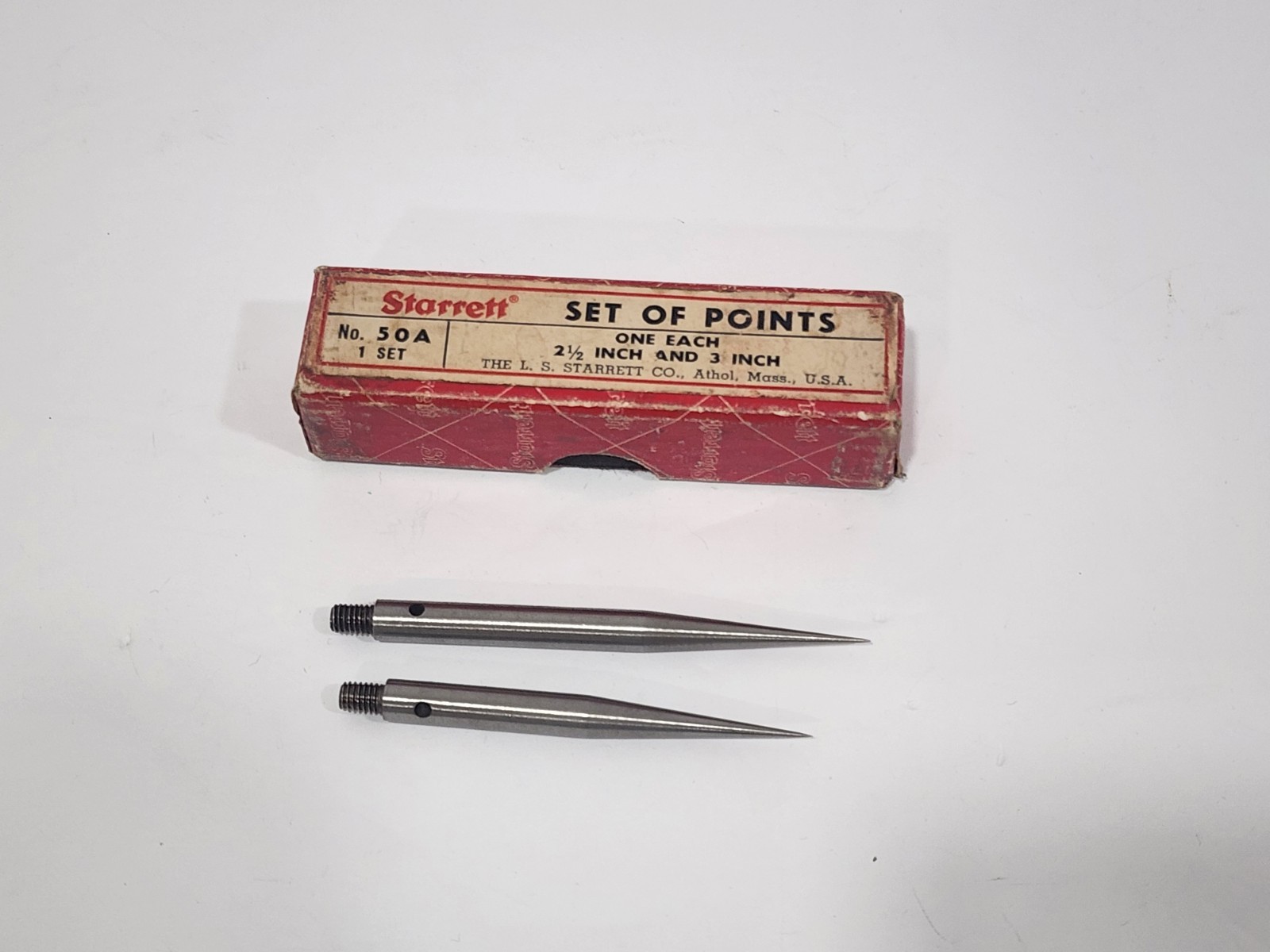 Starrett 50a Set of Points 2 1/2" & 3" USA
