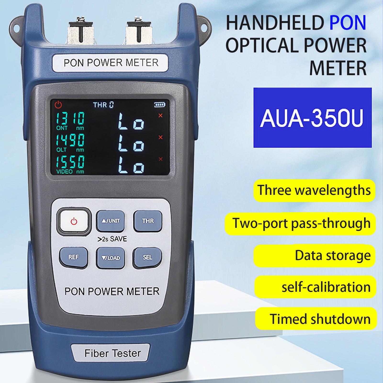 PON optical fiber power meter 1310/1490/1550nm ONT/OLT SM 9/125μm SC APC/UPC UdE