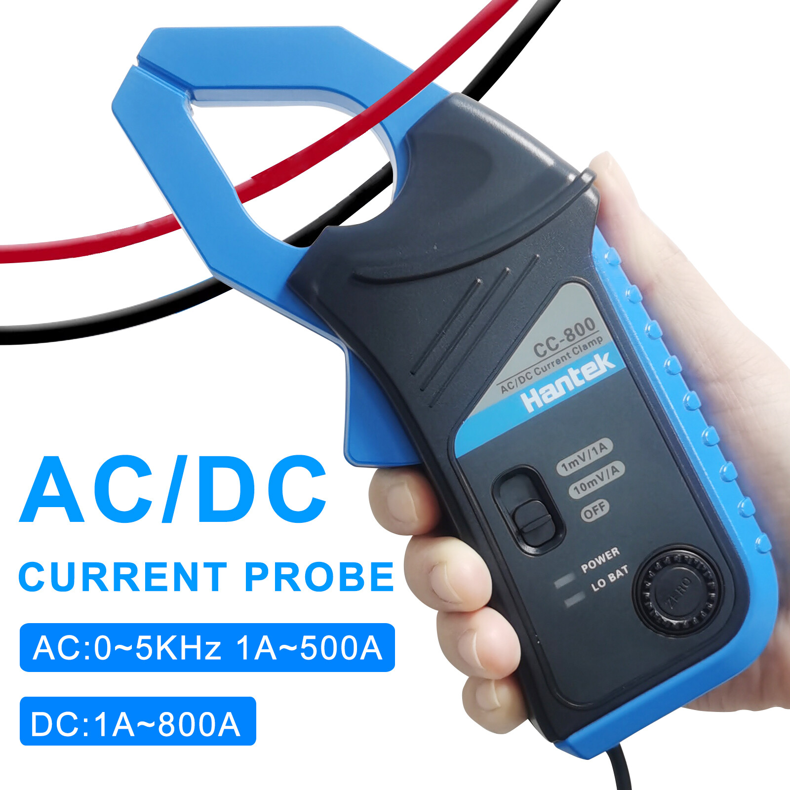Hantek CC-800 Oscilloscope Multimeter AC/DC Current Clamp Up to 5kHz 800A 1mV