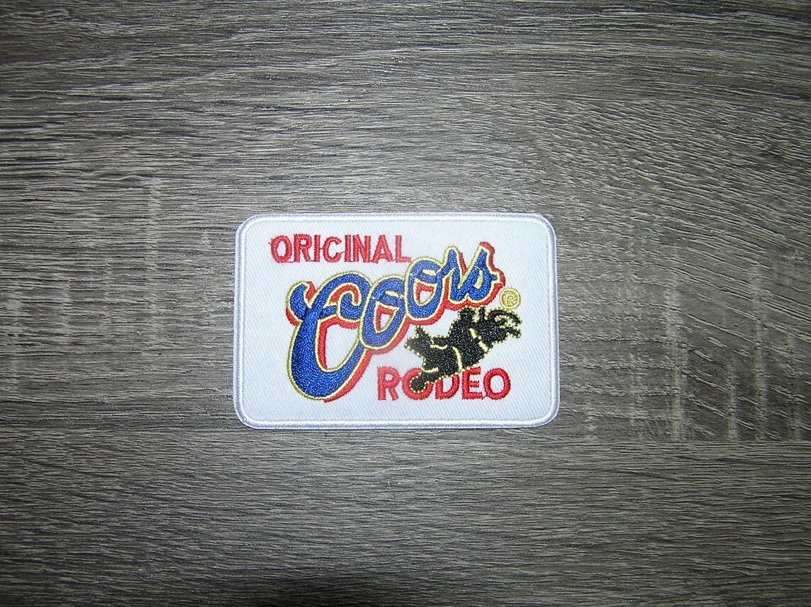 Coors & Cattle Rodeo Embroidered Iron On Patch  3.5" x 2.25"