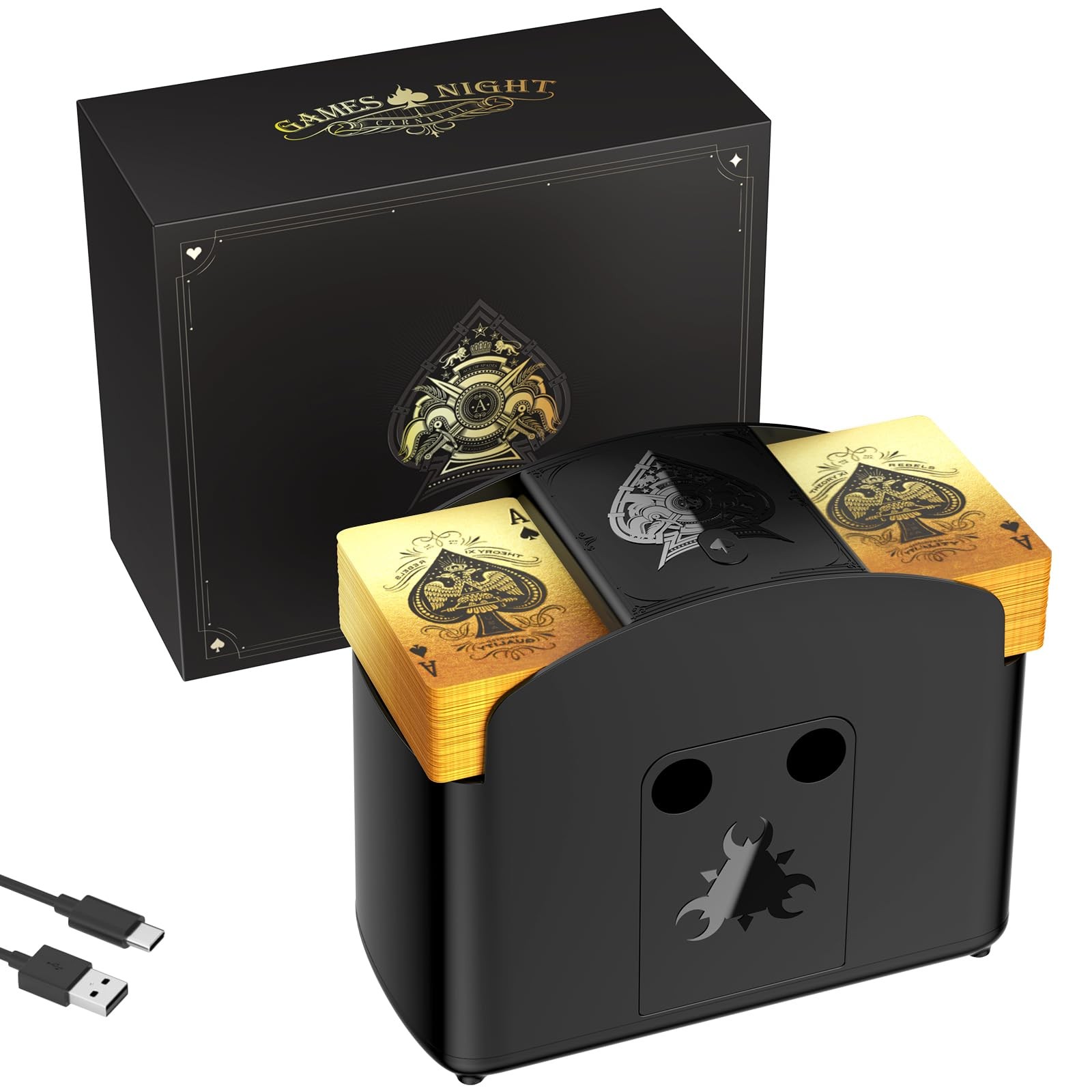 Automatic Card Shuffler 1-4 Deck USB/Battery Operated - 2.5S High-Speed Shuffle
