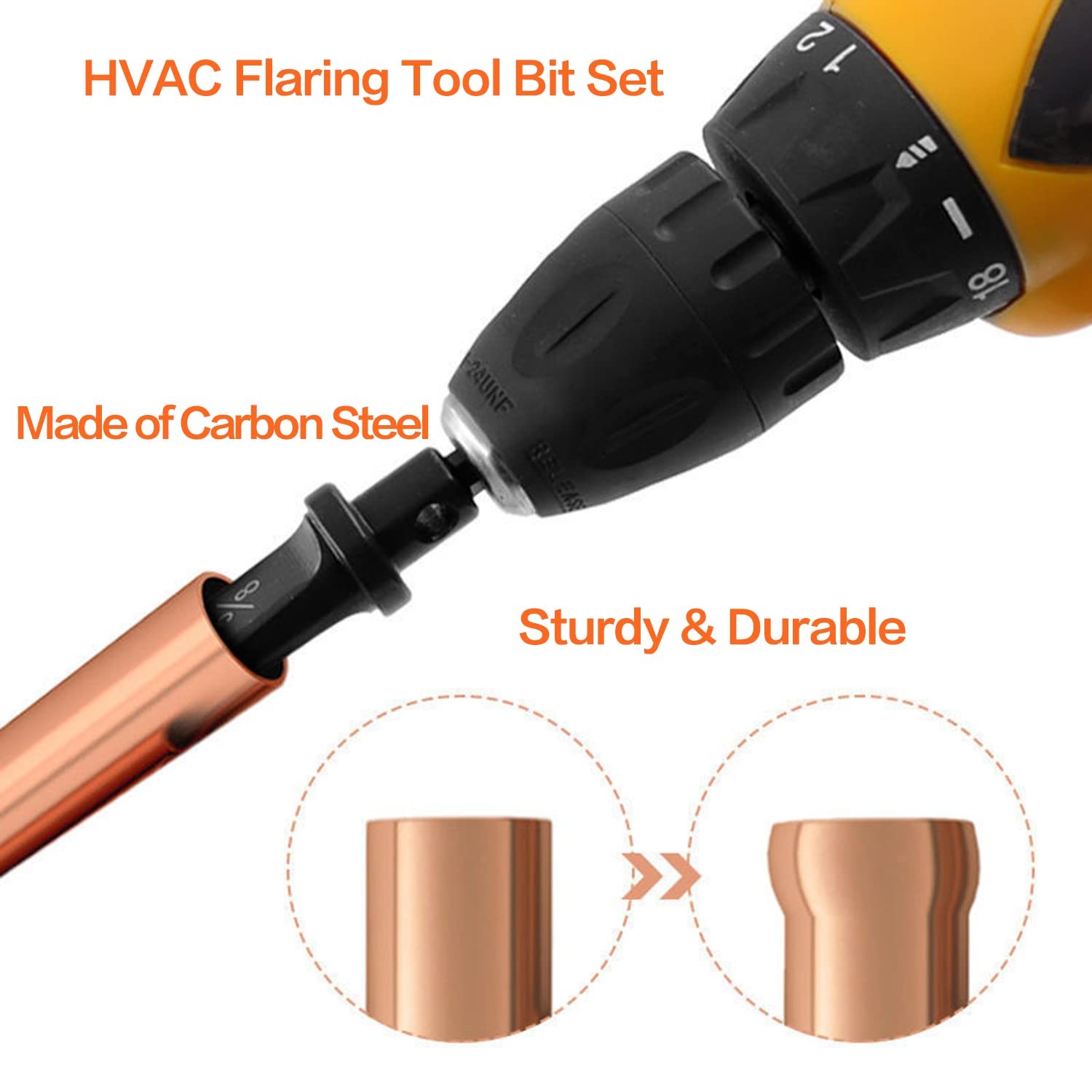 Swedge Tool Hvac Swaging Set Copper Pipe Expander Swaging Tool Drill Bit Set Pre