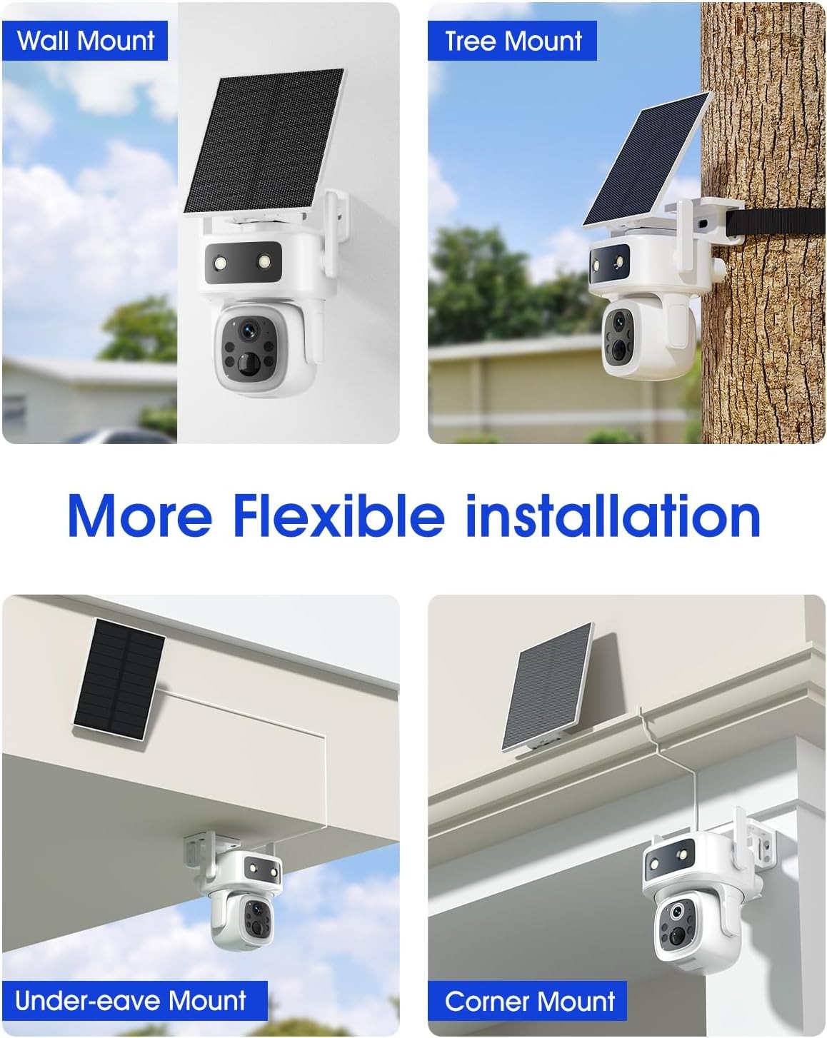4G LTE CCTV Security Camera Outdoor Solar Battery Wireless 365 Days Free Data