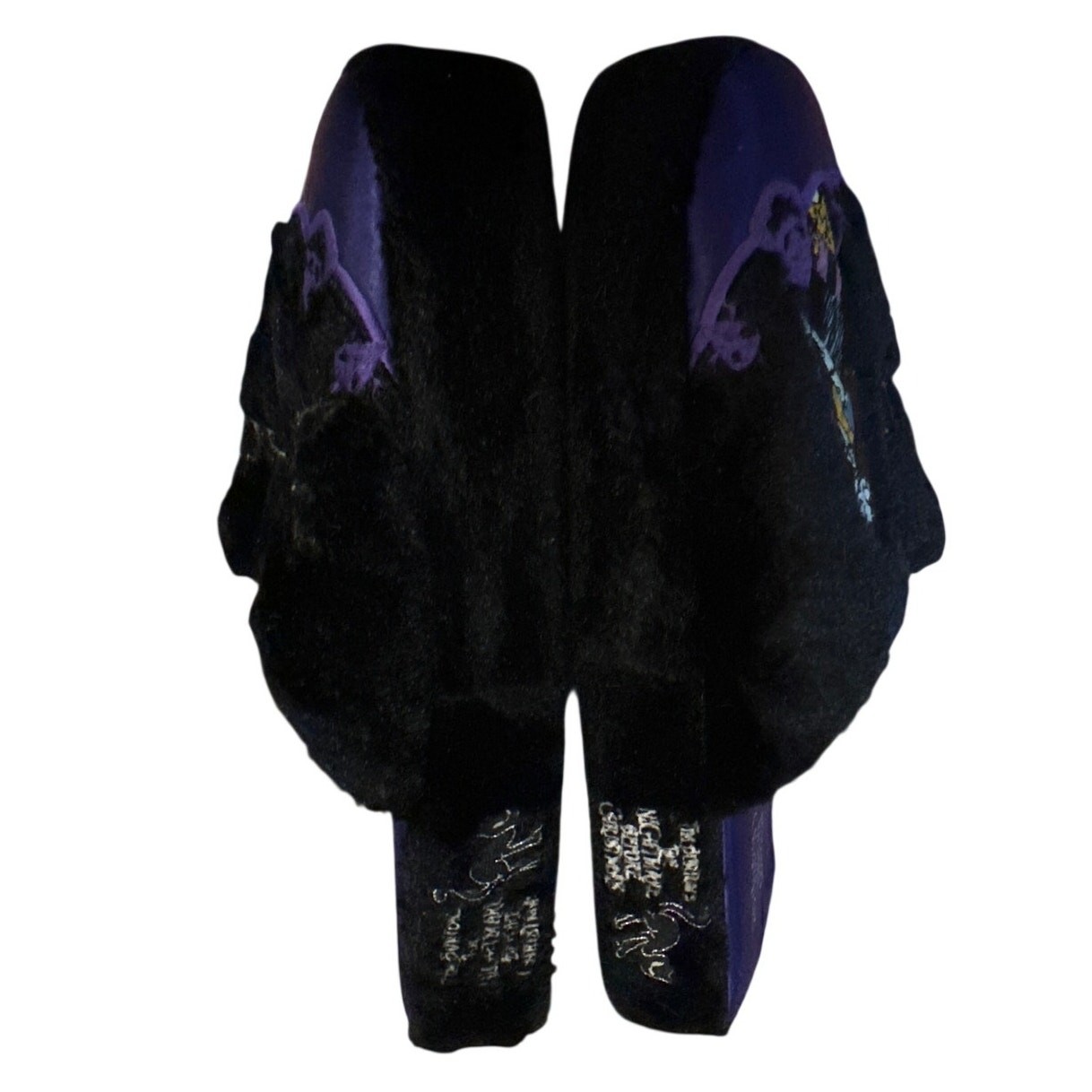 Women XL 11 12 Tim Burton's Nightmare Before Christmas Jack Sally Slippers Black