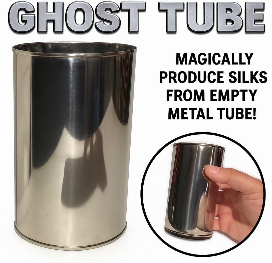 DELUXE METAL GHOST TUBE Stage Magic Trick Silk Streamer Production Change Steel