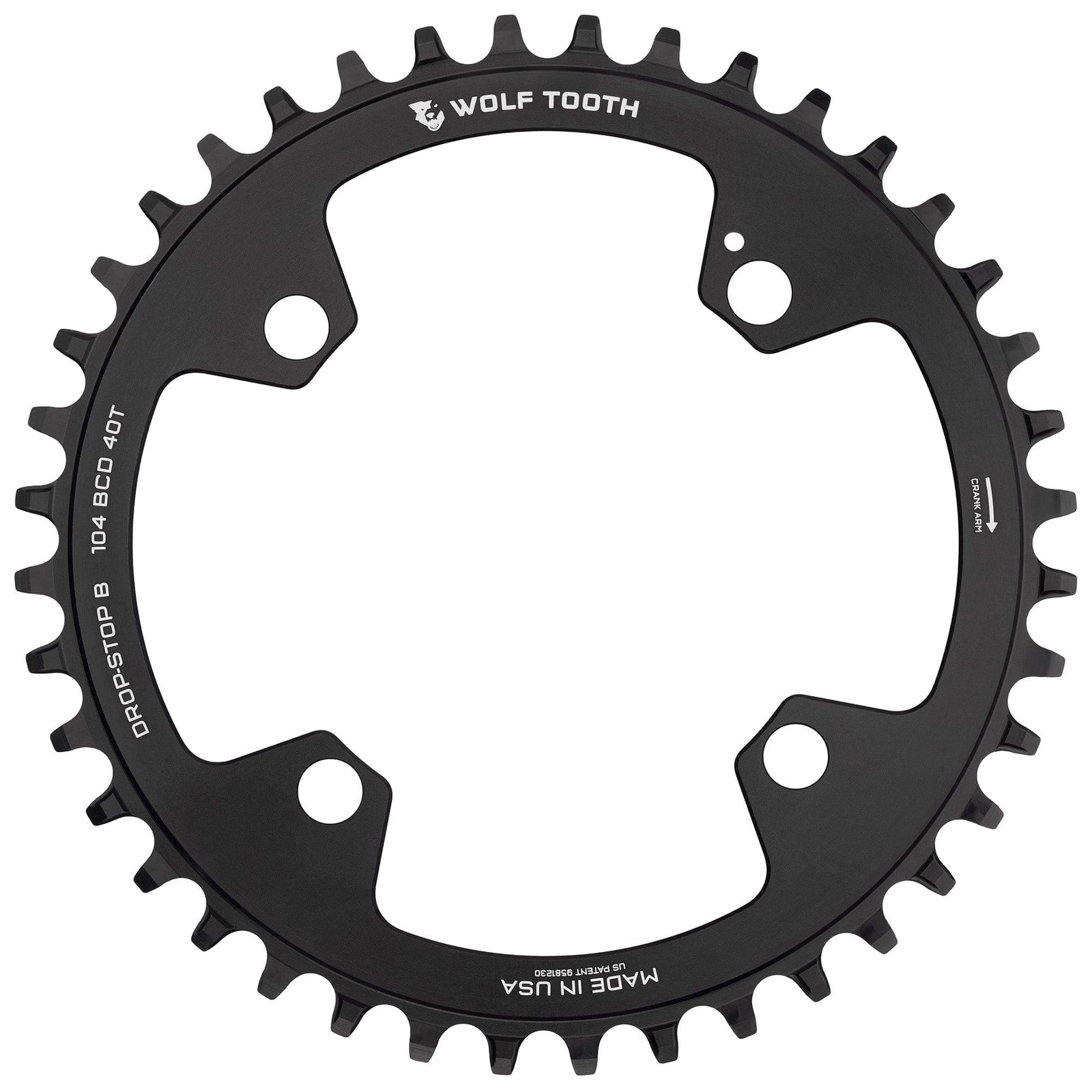 Wolf Tooth 104 BCD Chainrings Black 40T Drop-Stop B