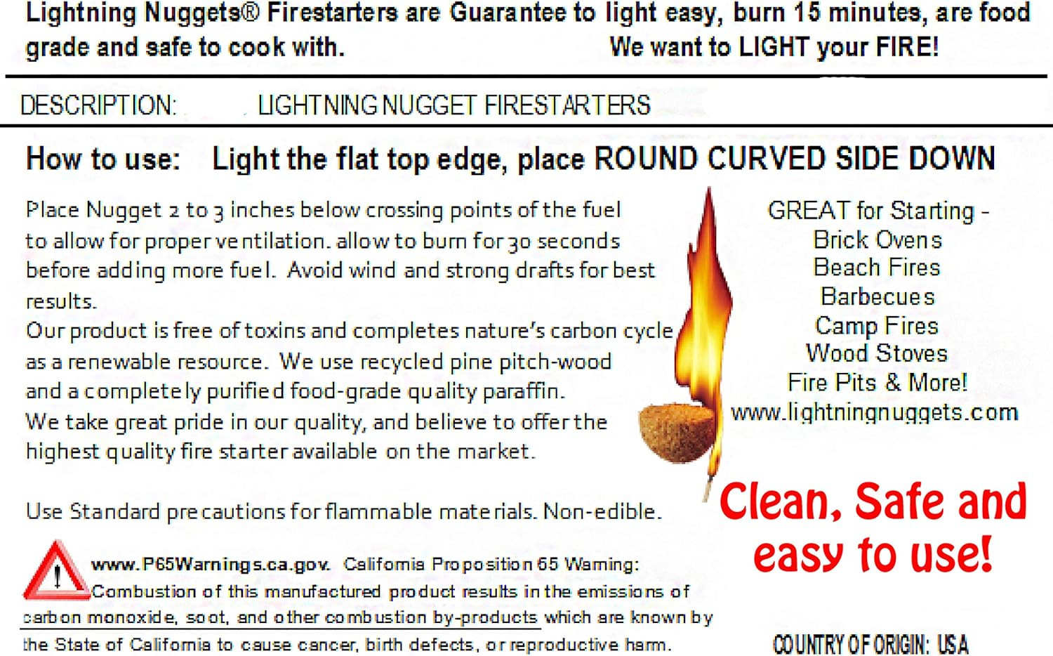 Firestarter for Charcoal Fuel