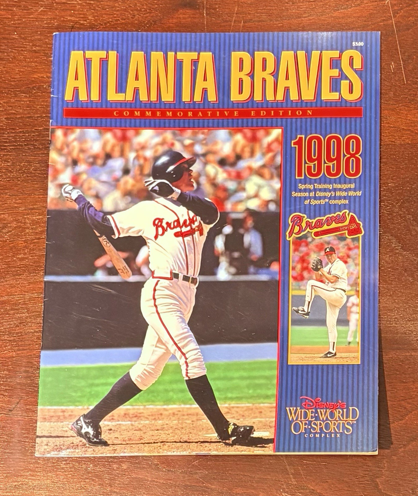 1998 Atlanta Braves Commemorative Spring Training Program Chipper Jones Cover