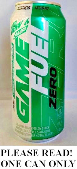 Mountain Dew AMP Game Fuel ZERO Charged Watermelon Shock NEW FULL 16oz USA 2020