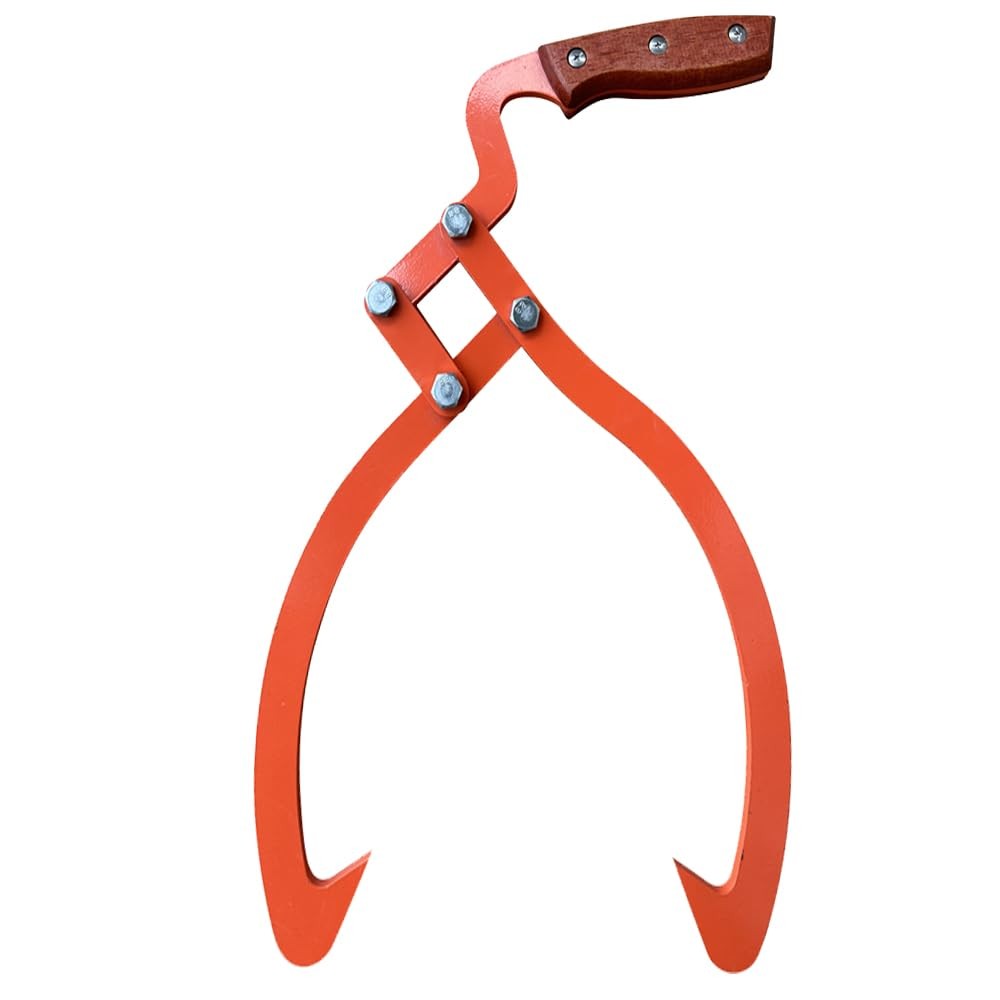 Wood Handle 2 Claw Skidding Tongs Non-Slip Grip, Log Lifting, Handling, Dragging
