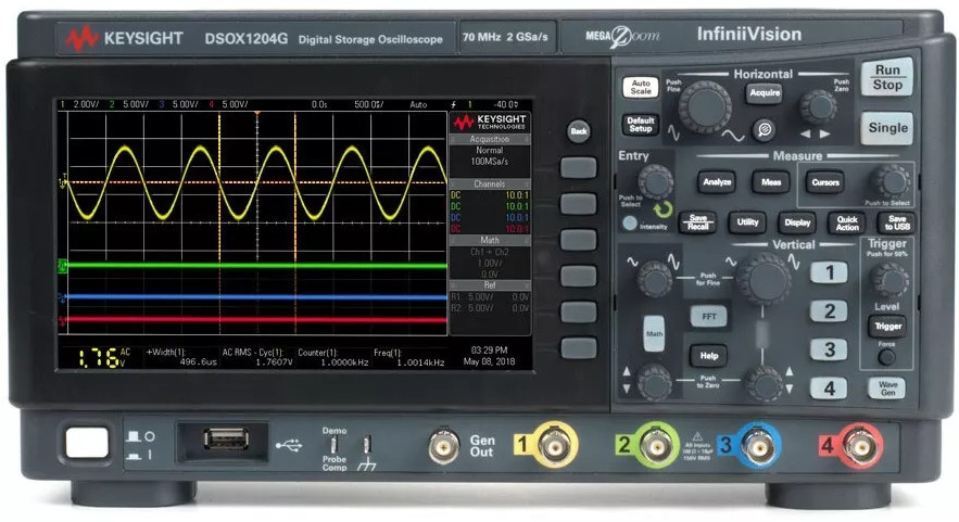 keysight DSOX1204G Digital Oscilloscope - 70MHz / InfiniiVision 1000 X; No Duty