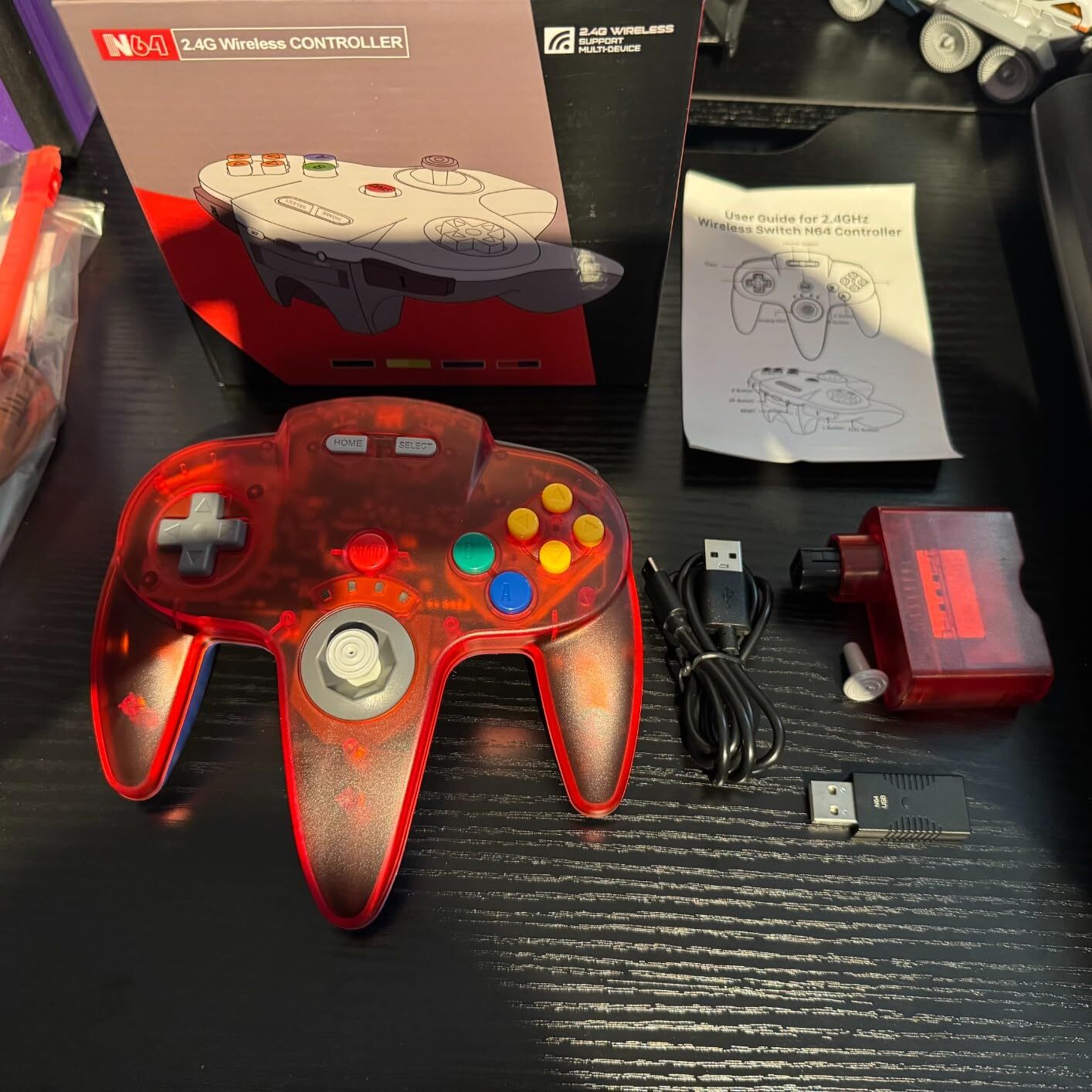 Wireless RED N64 Controller for Nintendo N64 Switch NSO MAC PC Game with Rumble