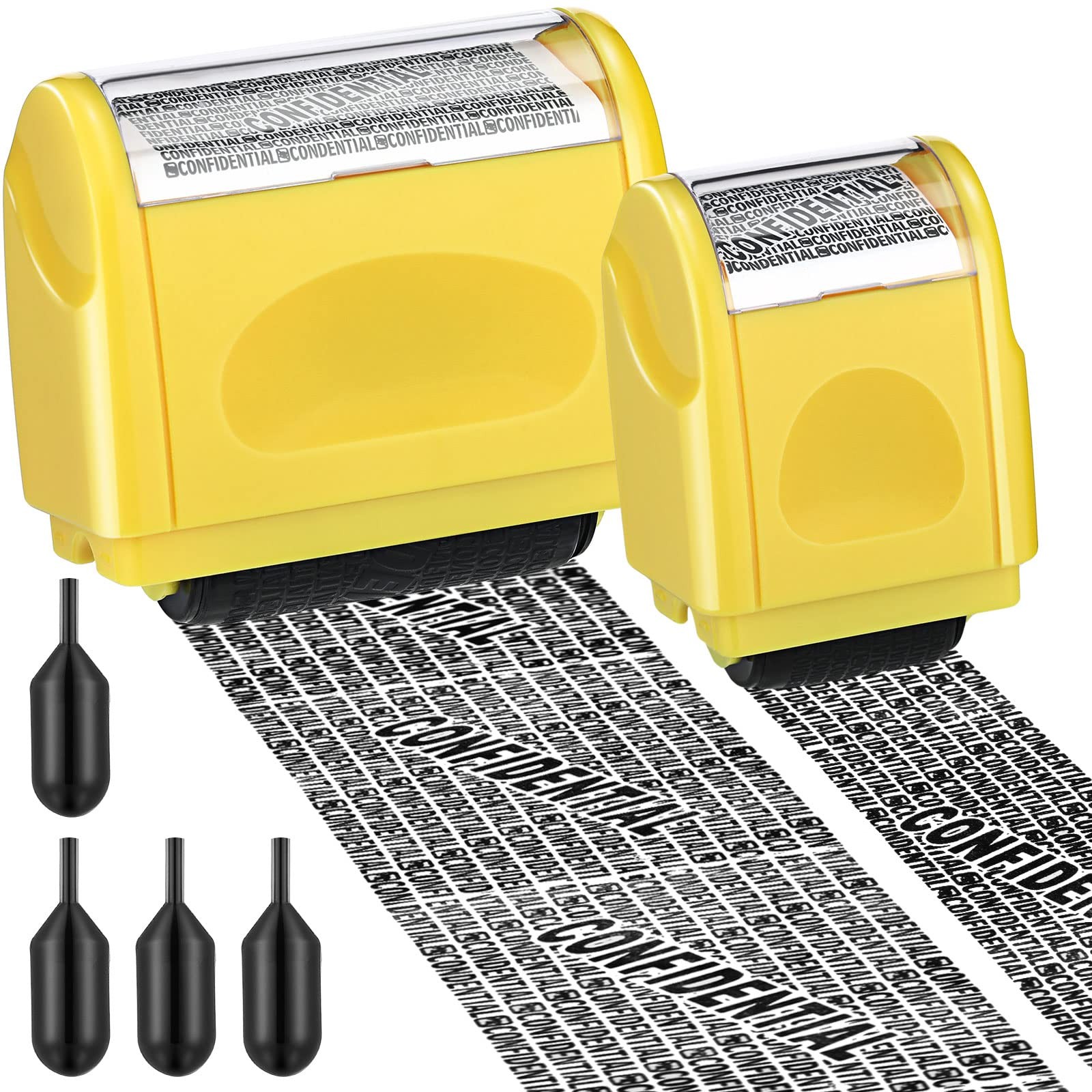 2 Pack Identity Protection Roller Stamp Identity Theft, Confidential, Privacy
