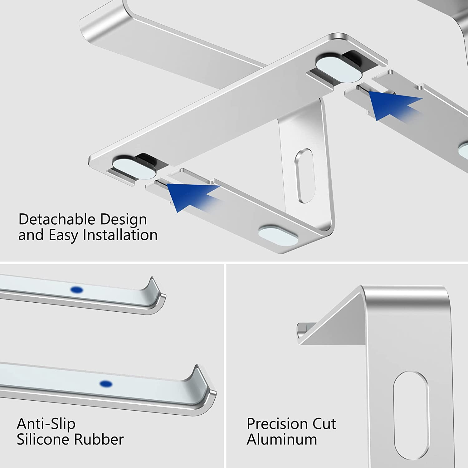 LS03 Aluminum Laptop Stand, Ergonomic Detachable Computer Stand, Notebook Riser