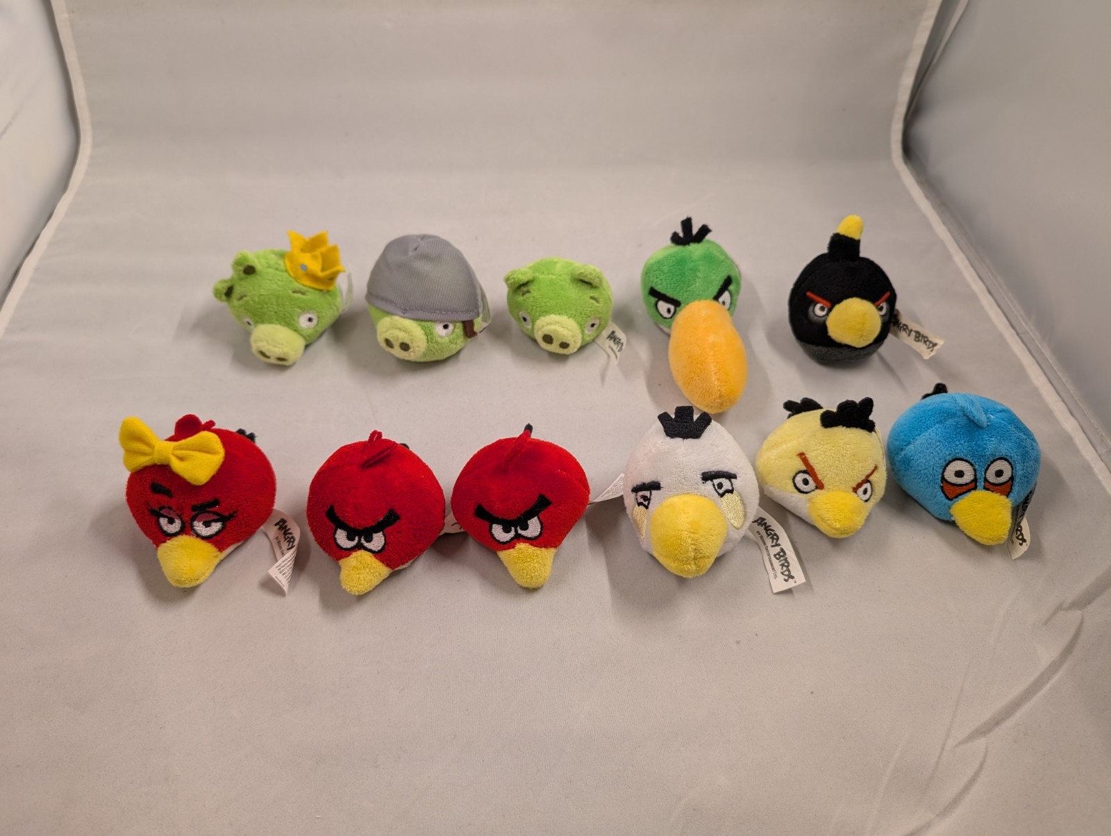 11ct Angry Birds Finger Puppets Rovio 2012 Plush Red Bird Pig King Bomb 3" Toy
