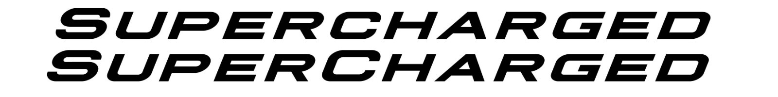 Supercharged 2 Pack / Lot of Two Vinyl Sticker Decals - 7.25" Inches Long Each