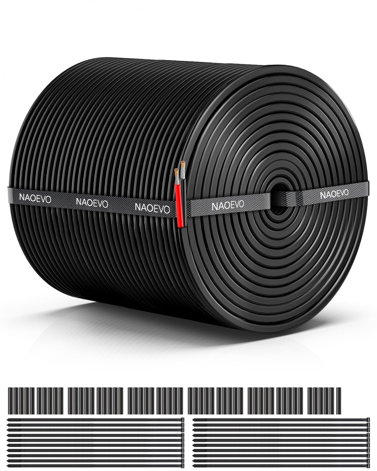 NAOEVO 16 Gauge Wire 2 Conductor Electrical Wire, 16 AWG 200FT, 2C-16AWG