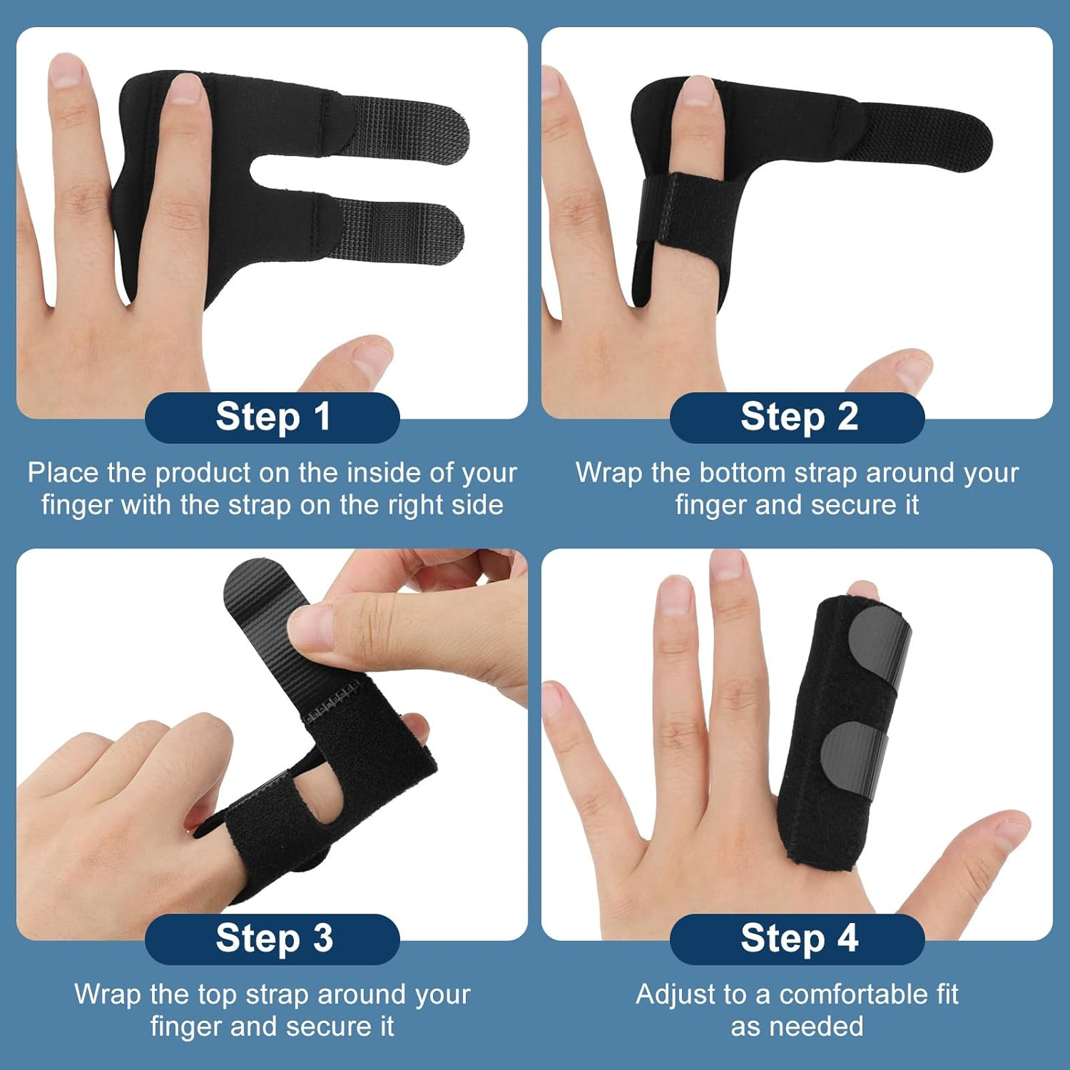 5PCS Trigger Finger Splint, Finger Braces Joint Stabilizer, Adjustable Mallet Sp