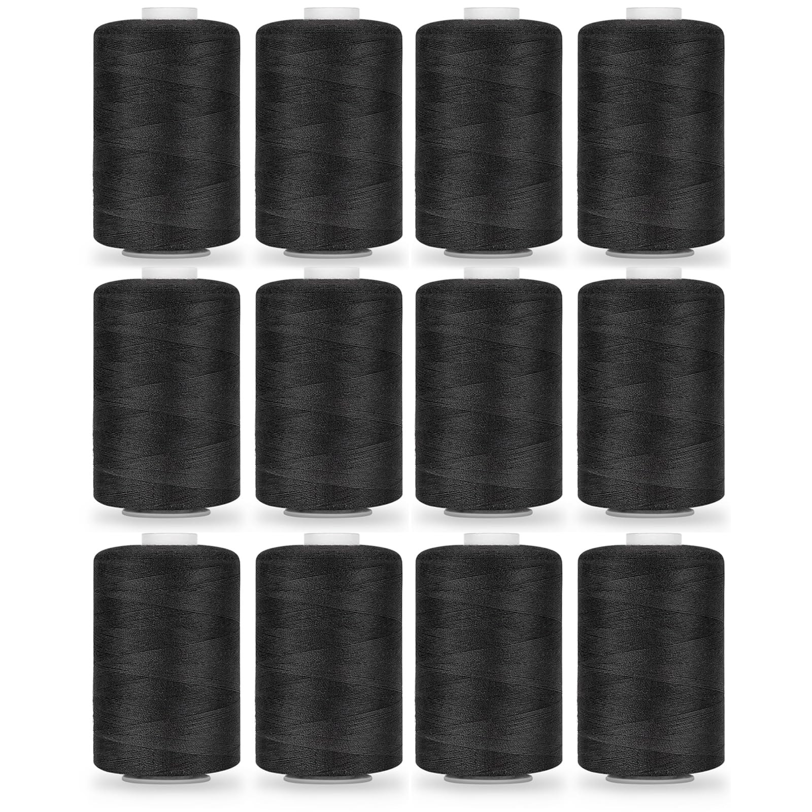 StiVerse 12PCS Thread - 1000Yard Black All Purpose Sewing Machine Thread for