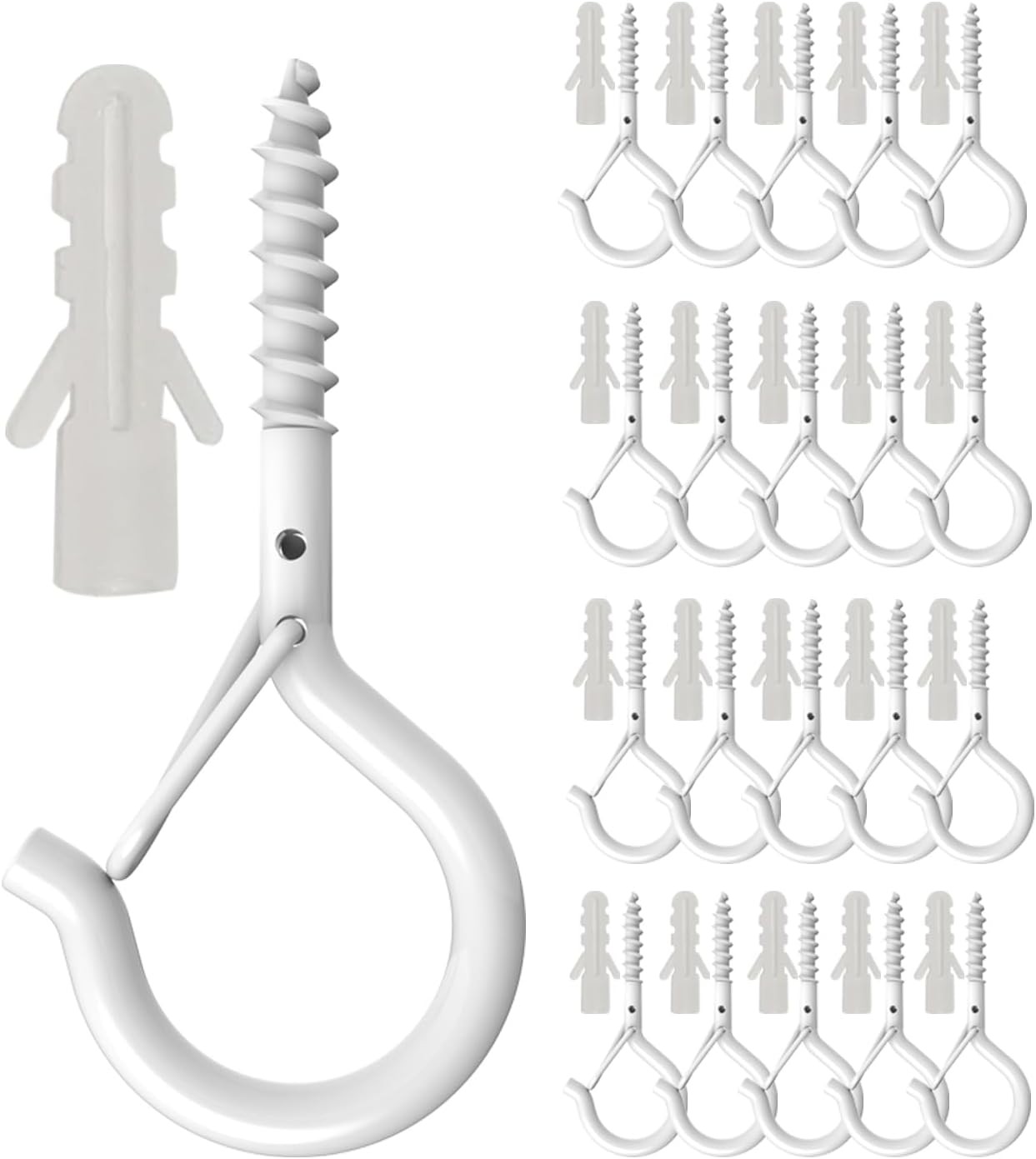 Screw In Q Hanger Hooks With Safety Buckle For Hanging Outdoor String Lights