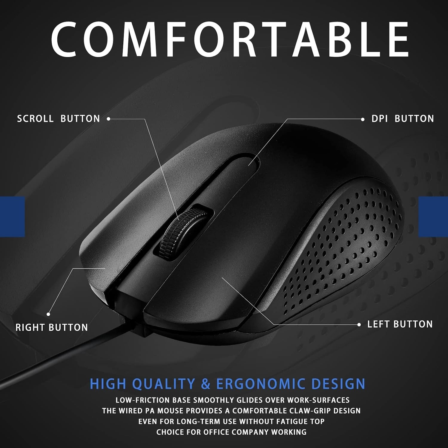 Bulk 30 Corded USB Mice with Optical Tracking - Perfect for Classrooms & Offices