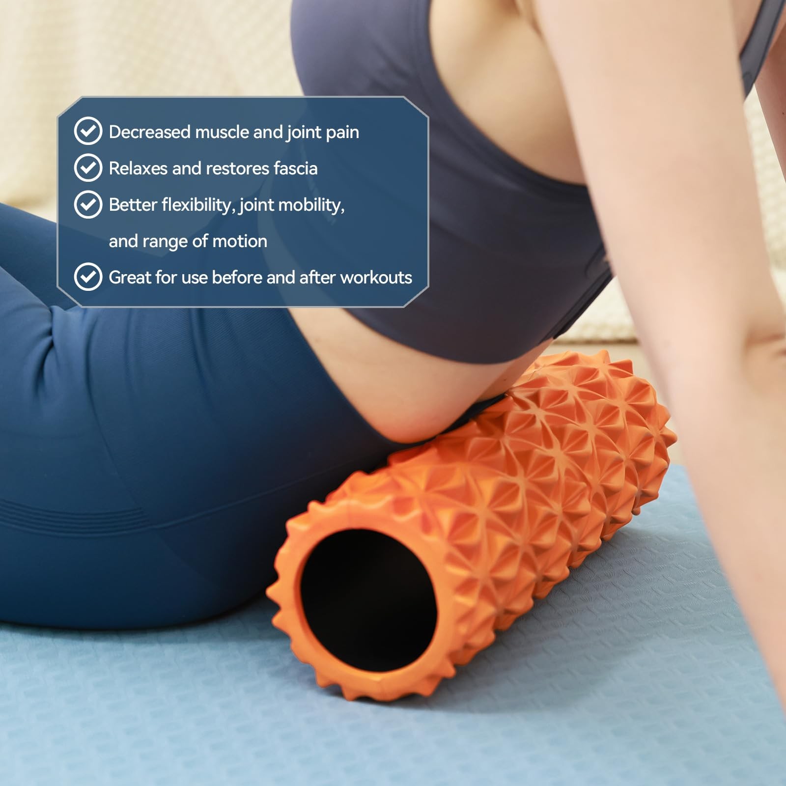 Foam Roller, 15 inch High Density Massage Roller for Exercise