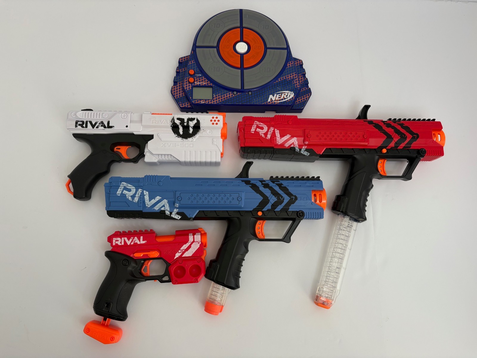 NERF Rival Lot of 5 – Blasters: Knockout XX-100, Apollo XV-700, Kronos XVIII-500