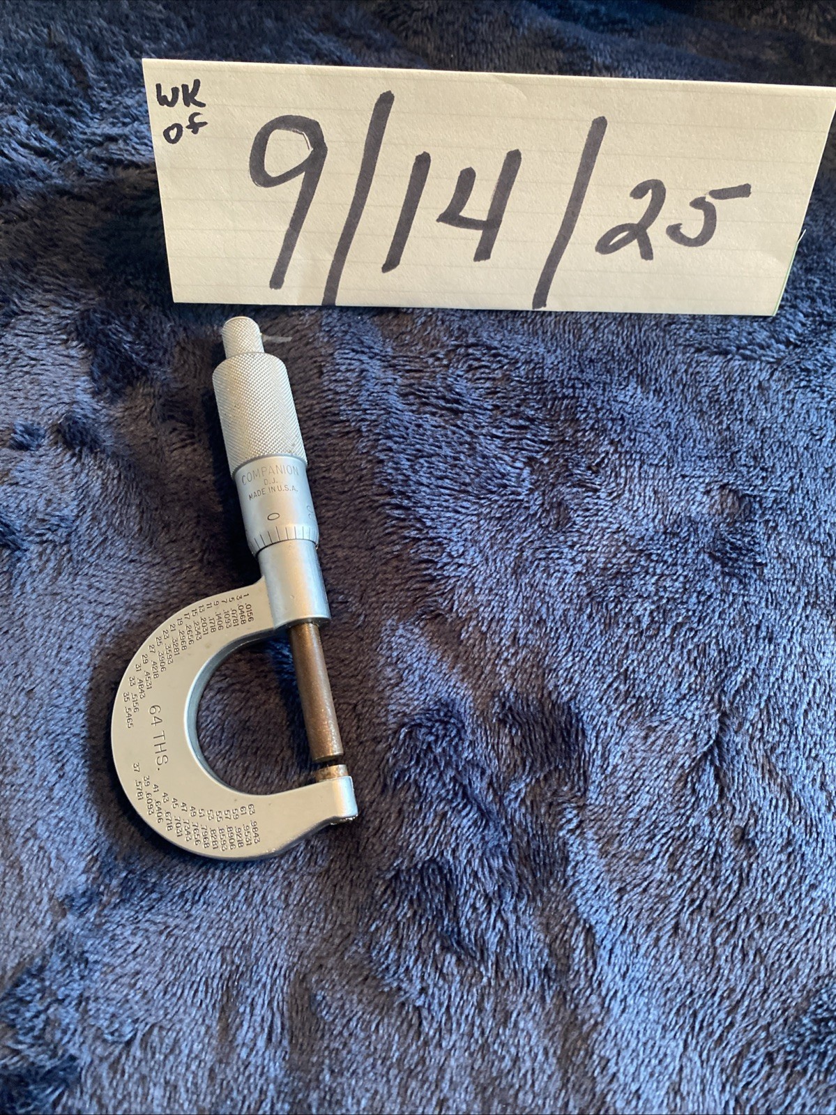 Companion D.J. Outside Micrometer Made In USA