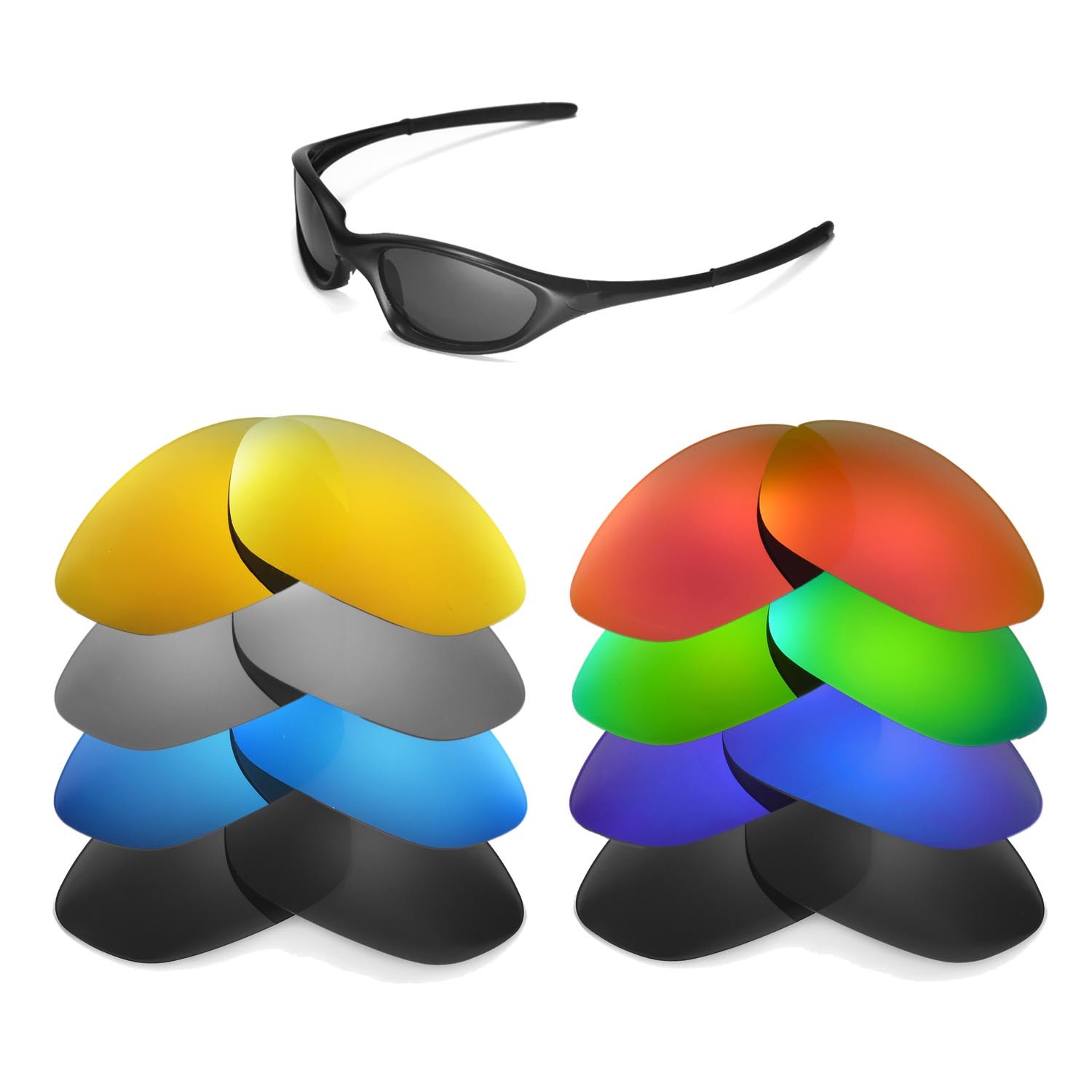 Walleva Replacement Lenses for Oakley XX (Twenty XX) Sunglasses-Multiple Options