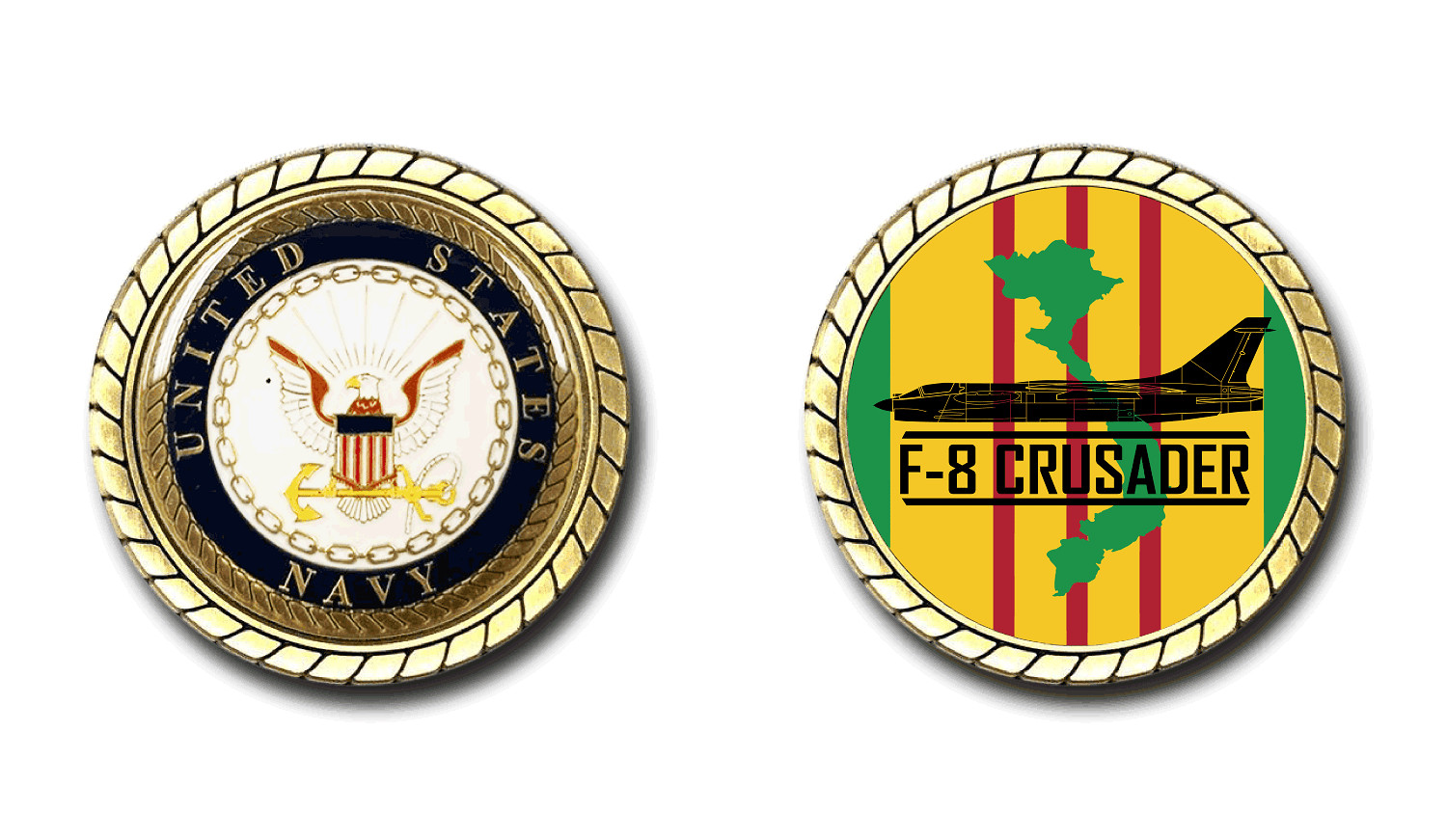 F-8 Crusader Vietnam US Navy Challenge Coin Officially Licensed