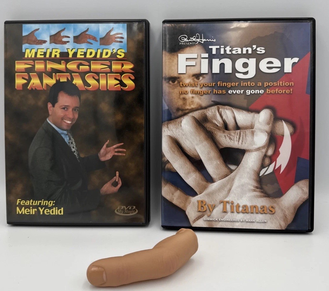 Finger Fantasies Meir Yedid & Titanas Finger Magic DVDs w Gimmick Trick Set