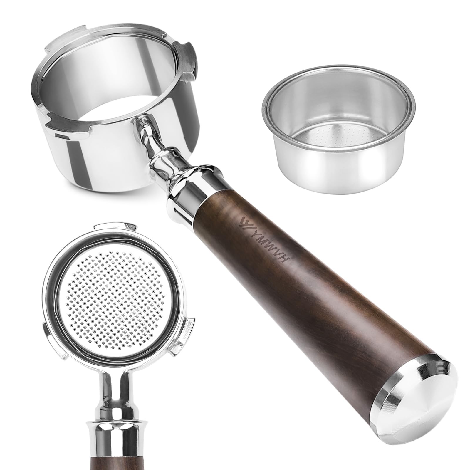 51mm Bottomless Portafilter 3 Ears, Professional Espresso Portafilter 51mm fo...