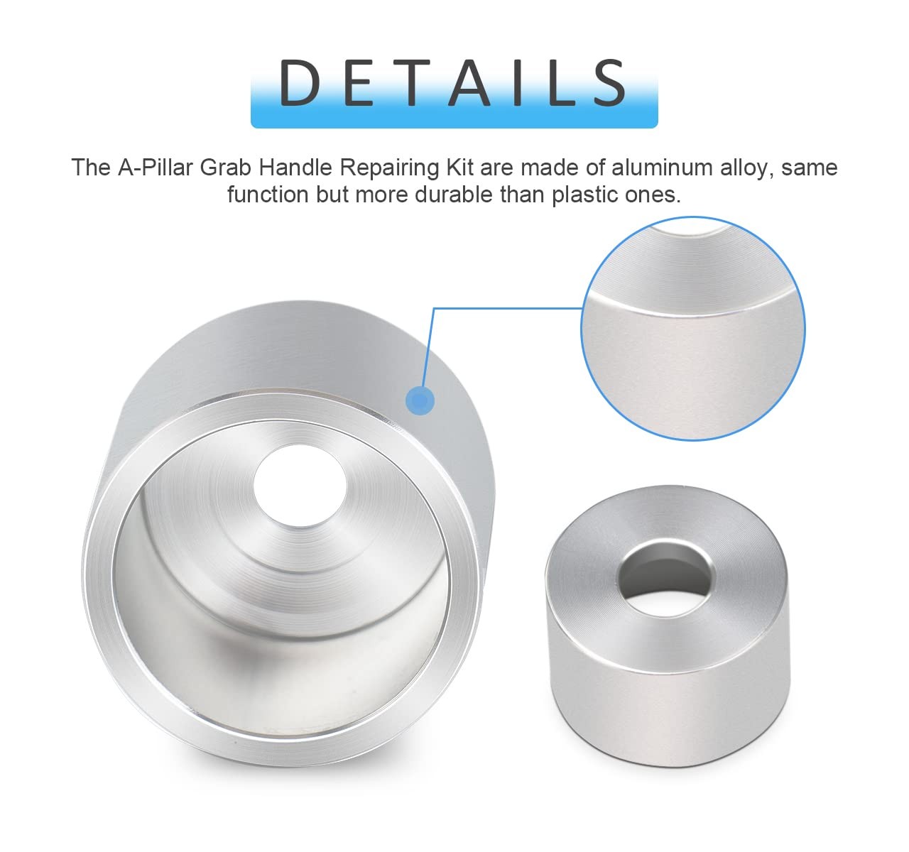 auovo A Pillar Grab Handle Repairing Kit Fits for 2002-2009 Ram 1500 Silver