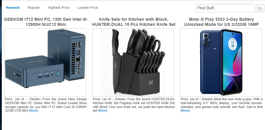 Automated Affiliate E-Commerce Website for Electronic Items – Free Installation