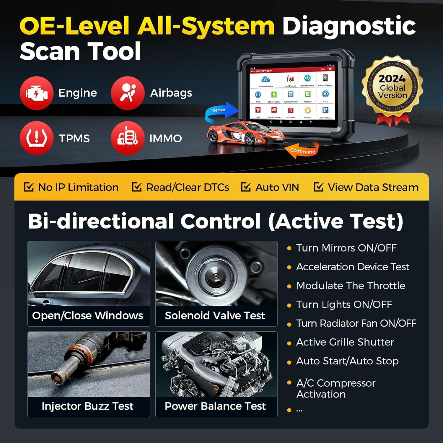 Launch X431 PRO DYNO V+ Pros Bidirectional Coding Automotive Diagnostic Scanner